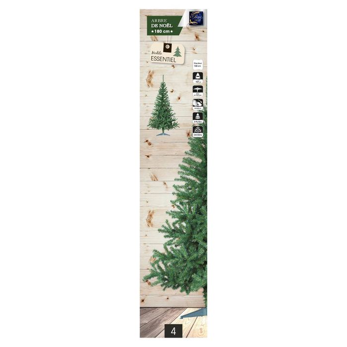 Sapin De Noël Artificiel Vert Avec Fibre Optique 180 Cm - Décoré De 230 Pointes Lumineuses Multicolores, Diamètre 80 Cm | Pour Intérieur Et Extérieur Abrité