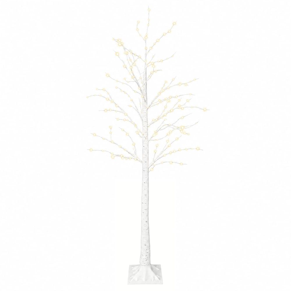 Sapin de noël en bouleau blanc 22 x 22 x 180 cm plastique