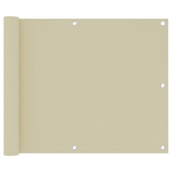 Écran de balcon crème 75x500 cm tissu oxford