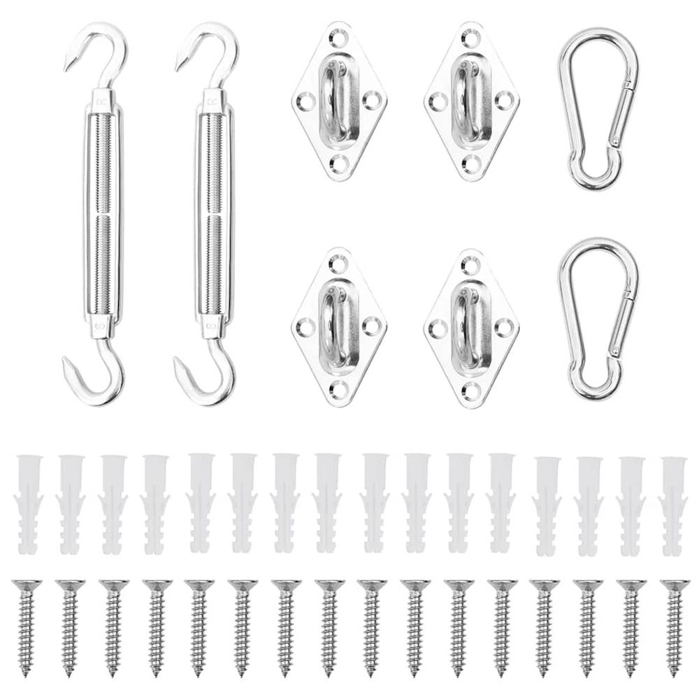 Jeu d'accessoires de voile d'ombrage 8 pcs acier inoxydable