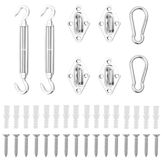 Jeu d'accessoires de voile d'ombrage 8 pcs acier inoxydable