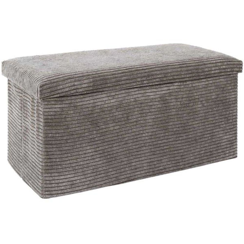 Coffre banc pliable en velours côtelé scott taupe