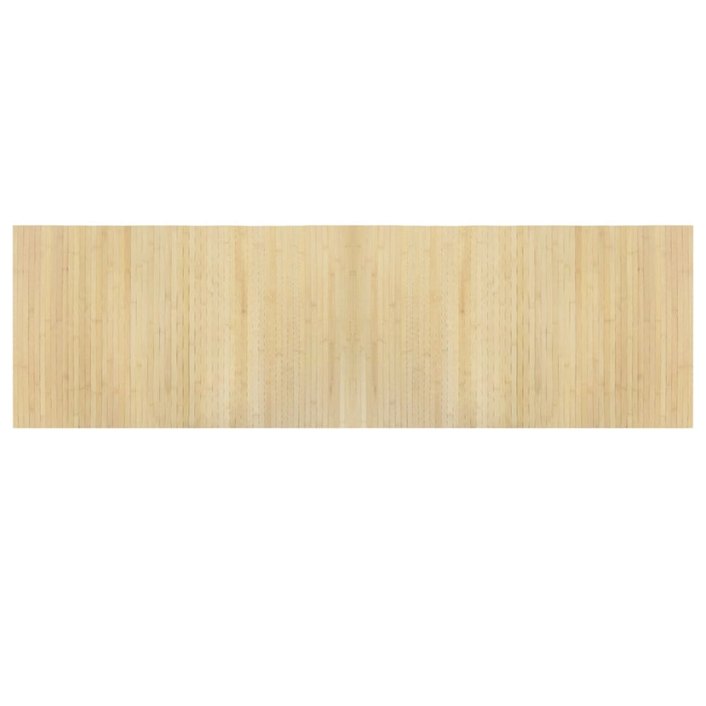 Tapis rectangulaire naturel clair 60x200 cm bambou