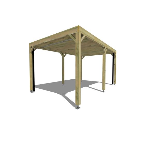 Carport bois • 5m x 3m • indépendante • sens profondeur • livraison comprise