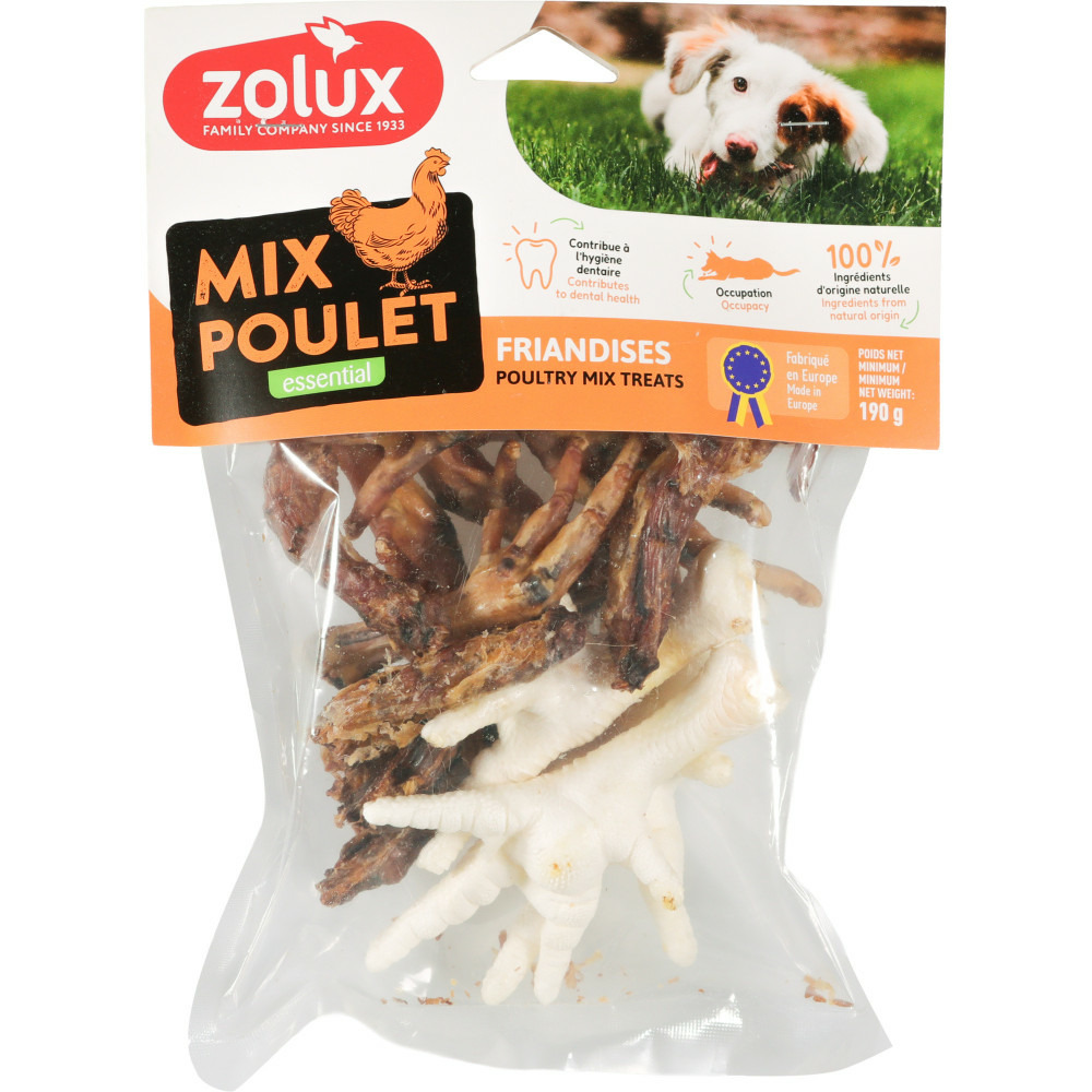 Friandises naturelles mix au poulet 190 g pour chien