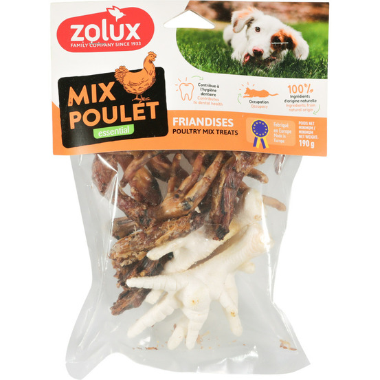 Friandises naturelles mix au poulet 190 g pour chien