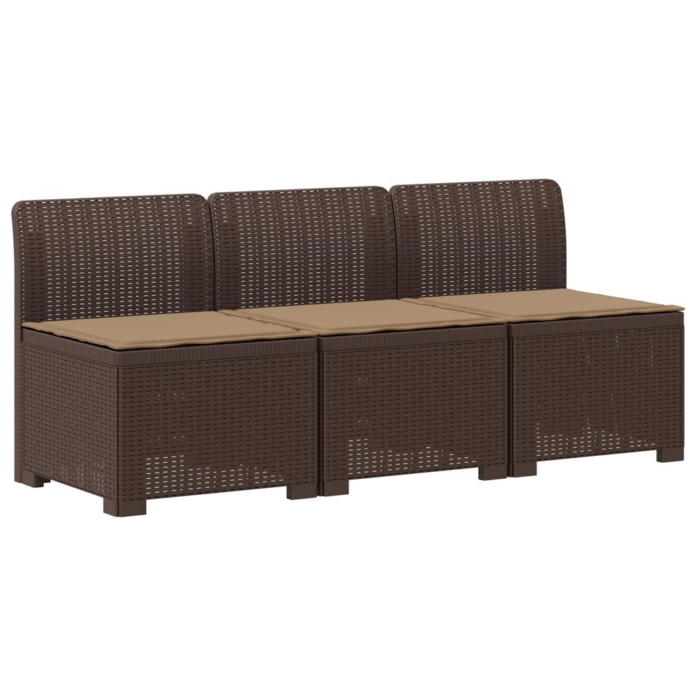 Canapé de jardin 3 places avec coussins look rattan 3 place pp