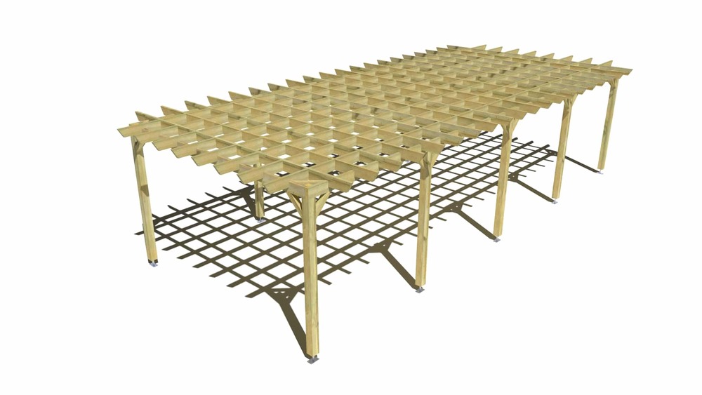 Pergola bois • 10m x 4m • indépendante • style retro • livraison comprise