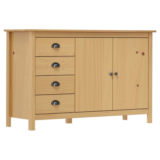 Buffet bahut commode armoire meuble de rangement organisateur cuisine salle de séjour salon hill 130 x 40 x 80 cm bois de pin