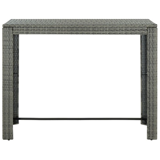Table de bar de jardin gris 140,5x60,5x110,5 cm résine tressée