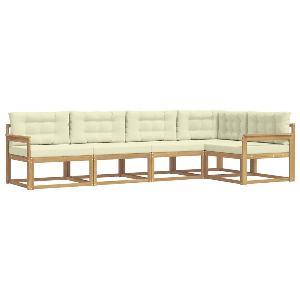 Ensemble de canapés d'extérieur 4 pc blanc et crème polyester
