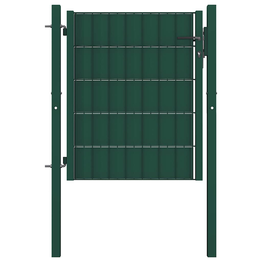 Portail de clôture en pvc et acier 100x100 cm vert