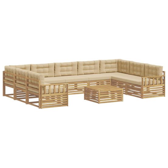 Ensemble de canapés d'extérieur 10 pc blanc et beige
