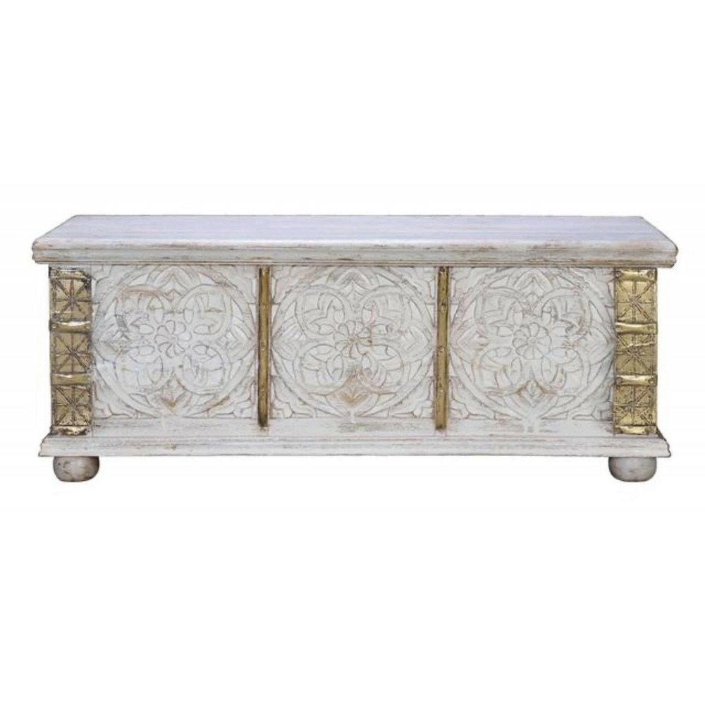 Coffre bronze bois-bronze blanc - ormélia décoration d'autrefois