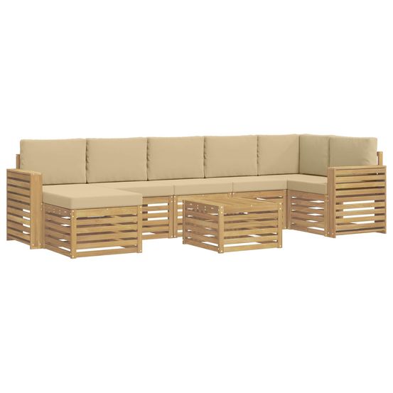 Ensemble de canapés d'extérieur 8 pc blanc et beige polyester
