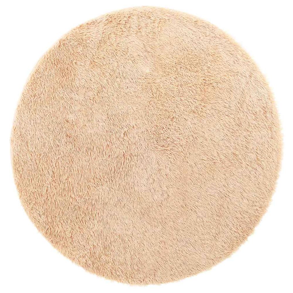 Tapis shaggy à poils longs navarra beige 100x100 cm polyester