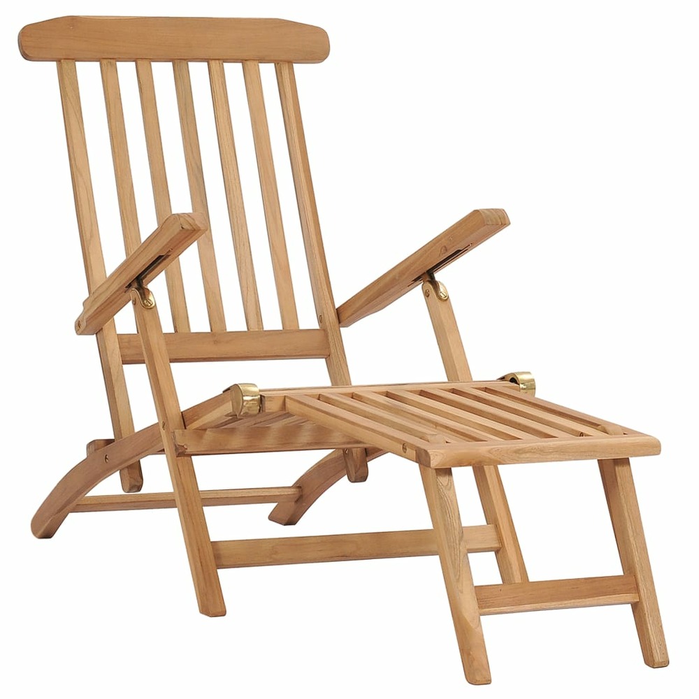 Chaises longues de jardin et repose-pied et table bois de teck