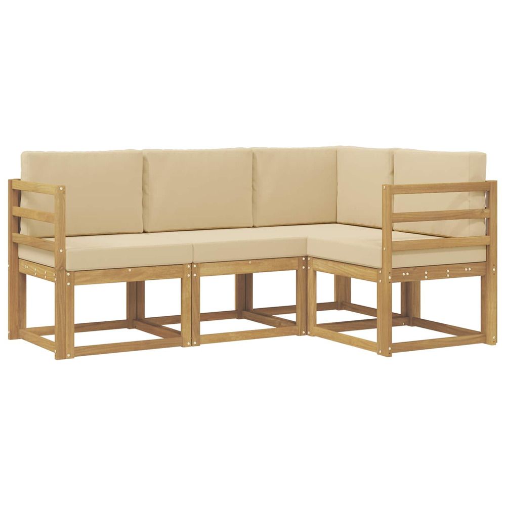 Ensemble de canapés d'extérieur 4 pc blanc et beige