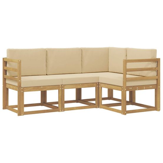 Ensemble de canapés d'extérieur 4 pc blanc et beige