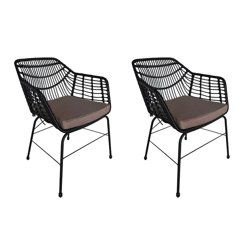 Home deluxe chaise de jardin avec coussin d'assise tara - 63 x 60 x 82 cm résistante aux intempéries | fauteuil de jardin, chaises