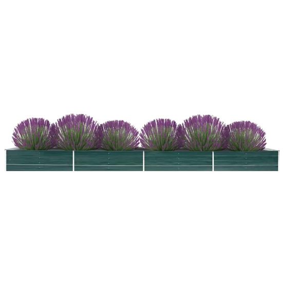 Grand carré potager acier galvanisé pour jardin vert 600x80x45 cm