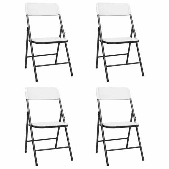 Chaises de jardin pliables lot de 4 pehd blanc