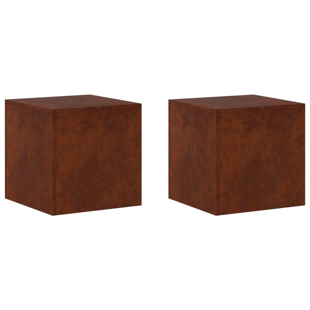 Support de plante 2 pcs rouillé 40 x 40 x 40 cm acier patiné