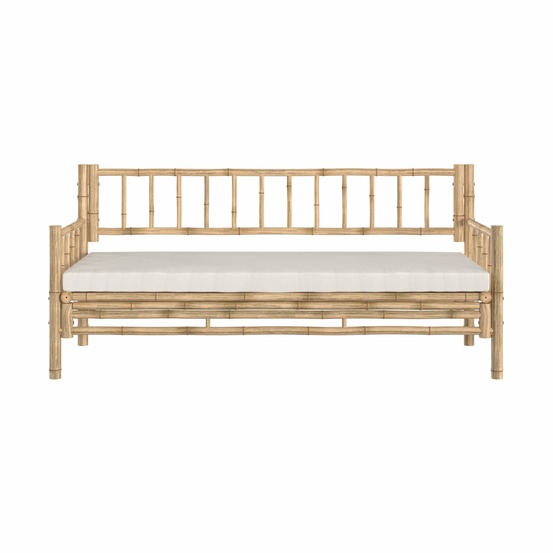 Vadella-canapé de jardin blanc 3 places en bambou naturel