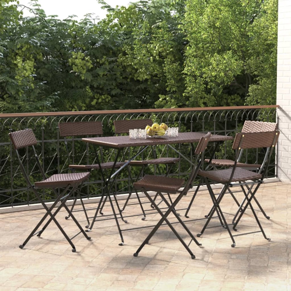 Chaises de bistrot pliantes lot de 6 résine tressée et acier