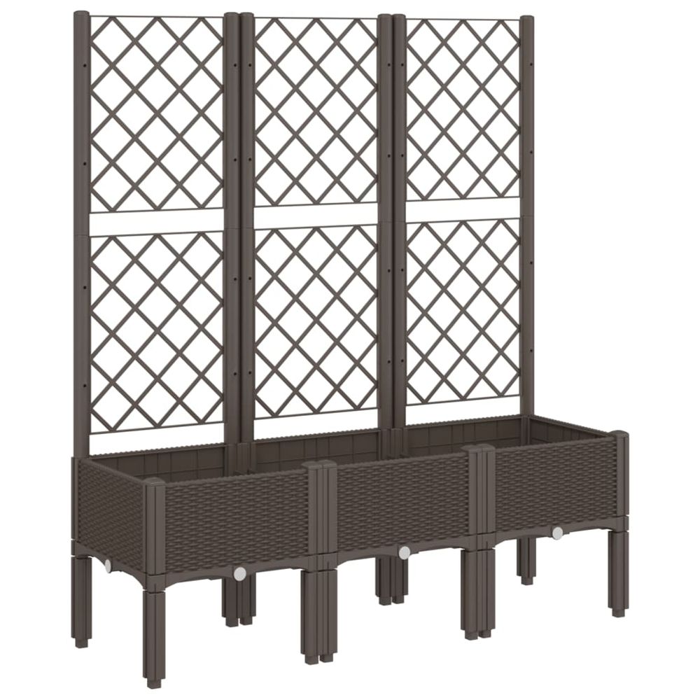 Jardinière avec treillis marron 120x40x142 cm pp