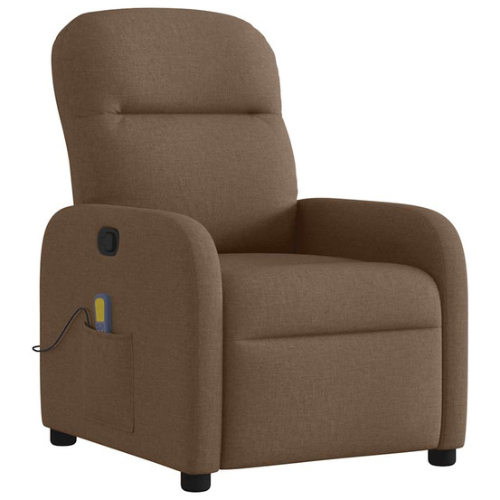 Fauteuil de massage inclinable marron tissu