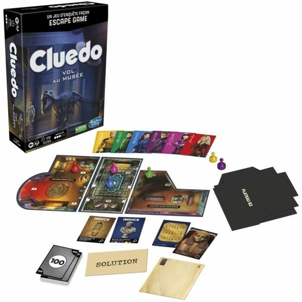 Cluedo escape vol au musée - jeu d'enquete façon escape game - jeu de plateau coopératif familial