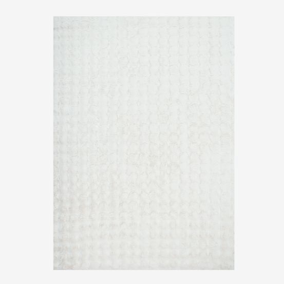 Tapis d'intérieur bubble 100% polyester blanc bumpy, différentes tailles effet fausse fourrure