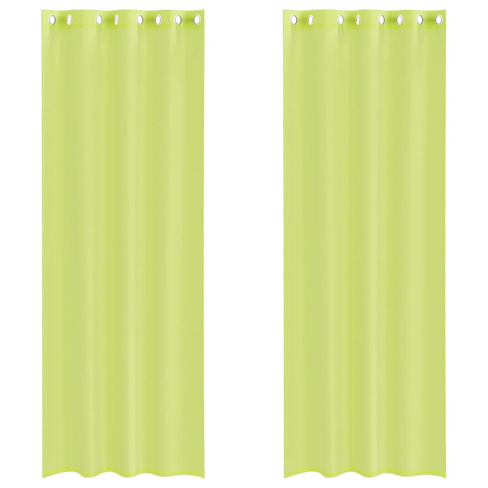 Rideaux en voile avec œillets 2 pcs vert pomme 140x260 cm
