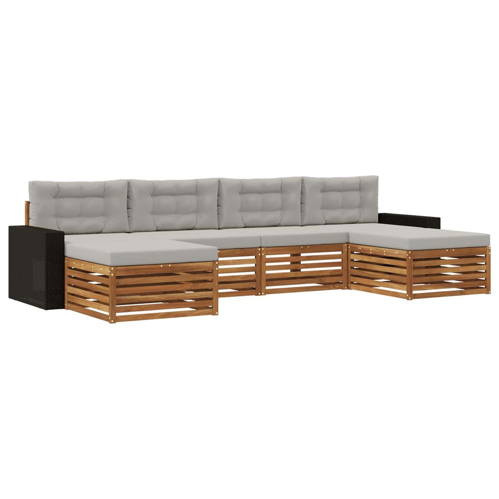 Ensemble de canapés d'extérieur 6 pc bois d'acacia massif