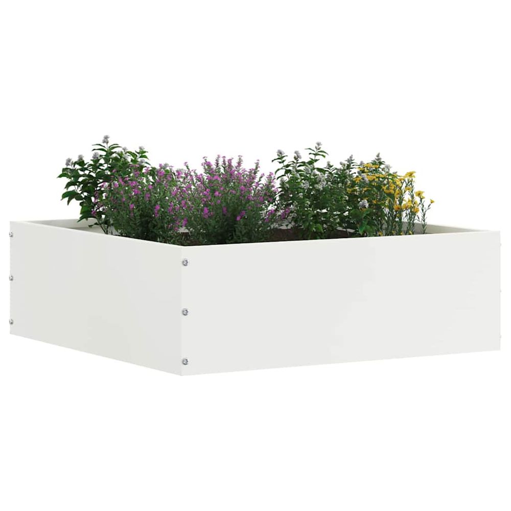 Bordure de pelouse 40 x 40 x 13 cm acier blanc
