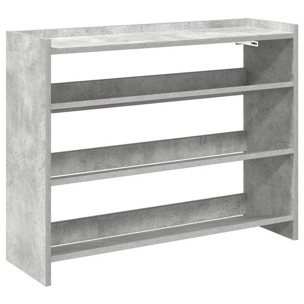 Étagère à chaussures gris béton 80x25x62 cm bois d'ingénierie