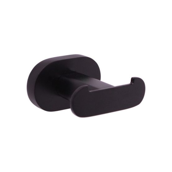 Patère double yukon en laiton noir mat 6 cm