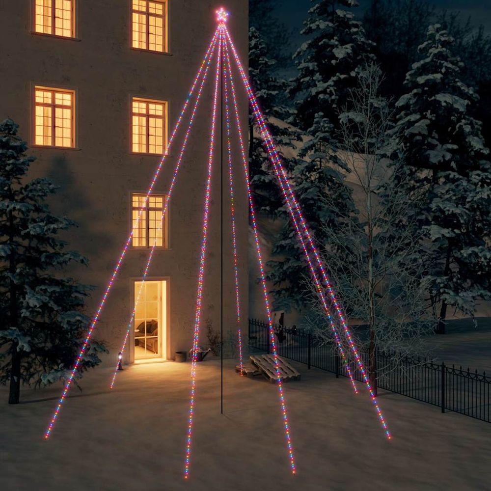 Sapin de noël cascade lumineuse 1300 led extérieur intérieur coloré 8m