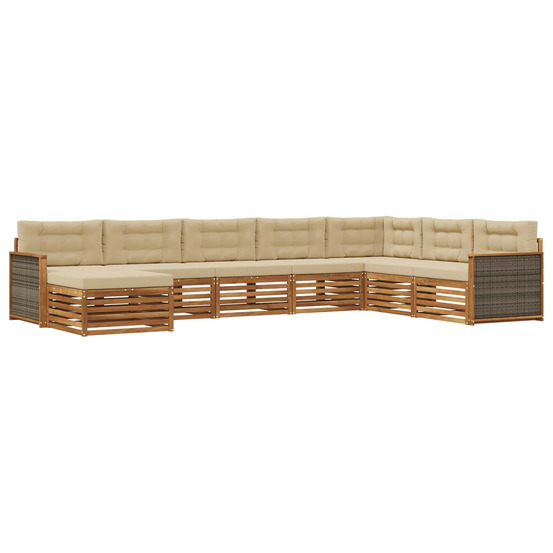 Ensemble de canapés d'extérieur 8 pcs naturel et beige