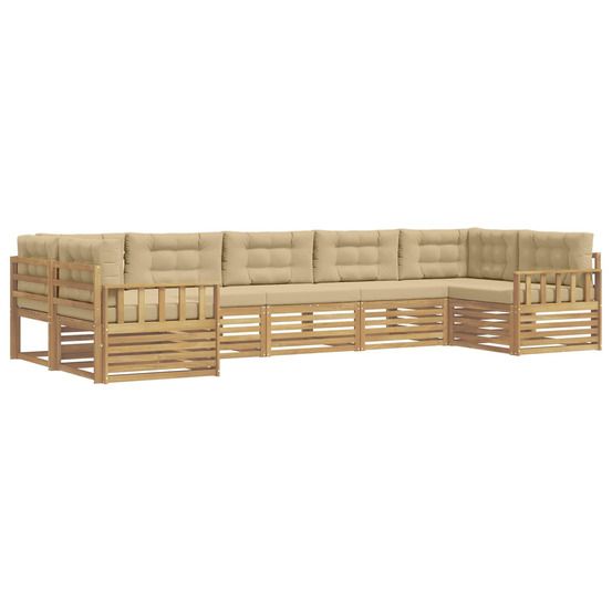 Ensemble de canapés d'extérieur 7 pc blanc et beige