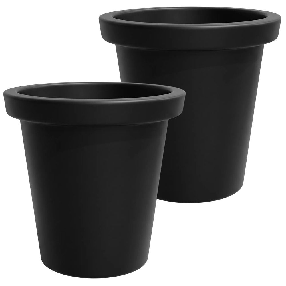 Pot de fleurs rond xxl delight 420l- lot de 2 - plast'up rotomoulage