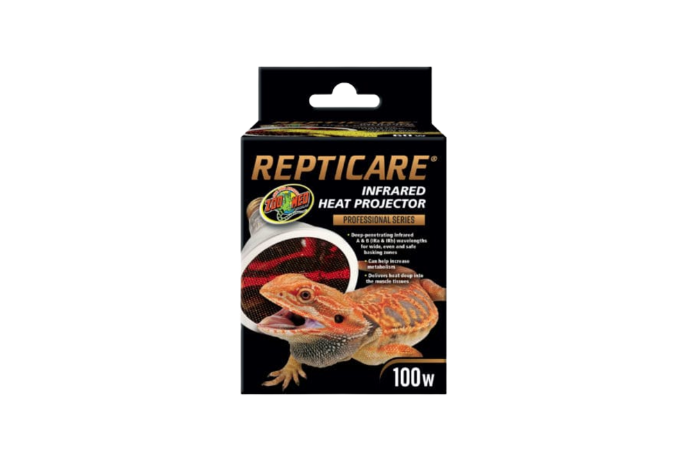 Lampe chauffante infrarouge - repticare deep heat 100 w - ampoule pour le chauffage destinés aux reptiles (lézards, serpents), a