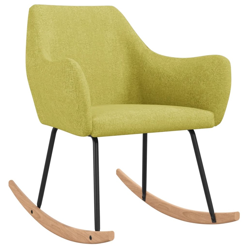 Chaise à bascule vert tissu