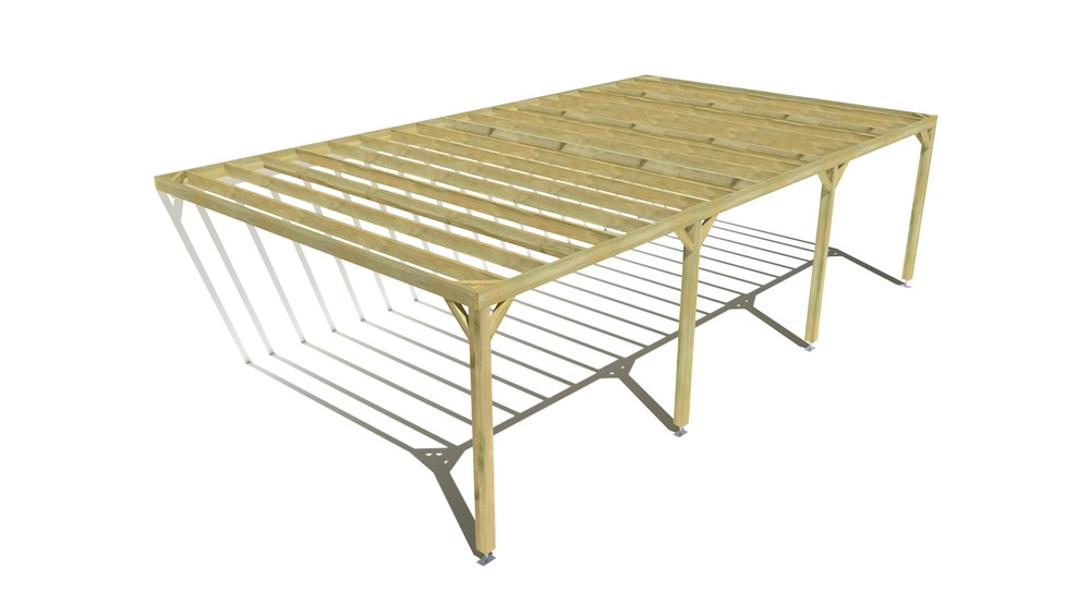 Pergola bois • 9m x 5m • adossée • sens profondeur • livraison comprise