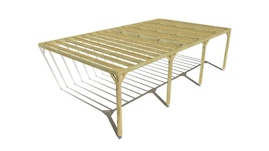 Pergola bois • 9m x 5m • adossée • sens profondeur • livraison comprise