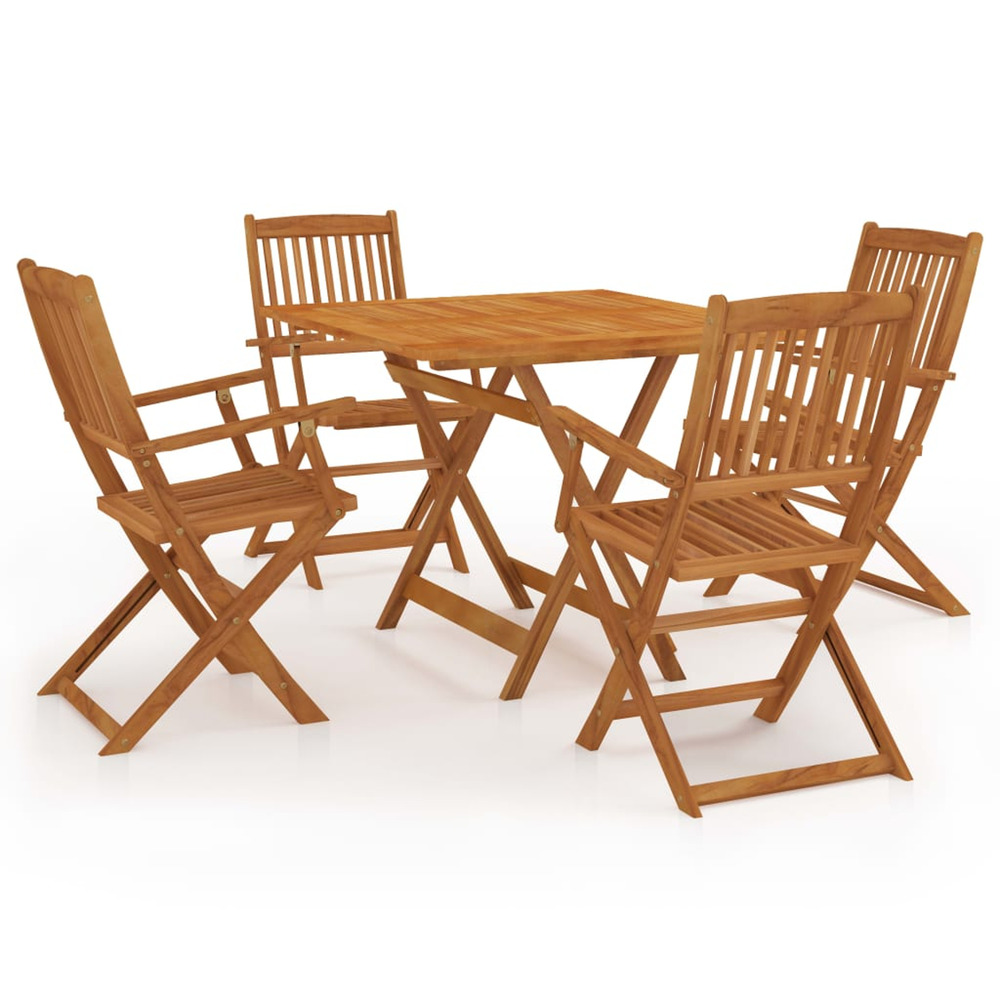 Ensemble à manger de jardin pliable 5 pcs bois d'acacia solide