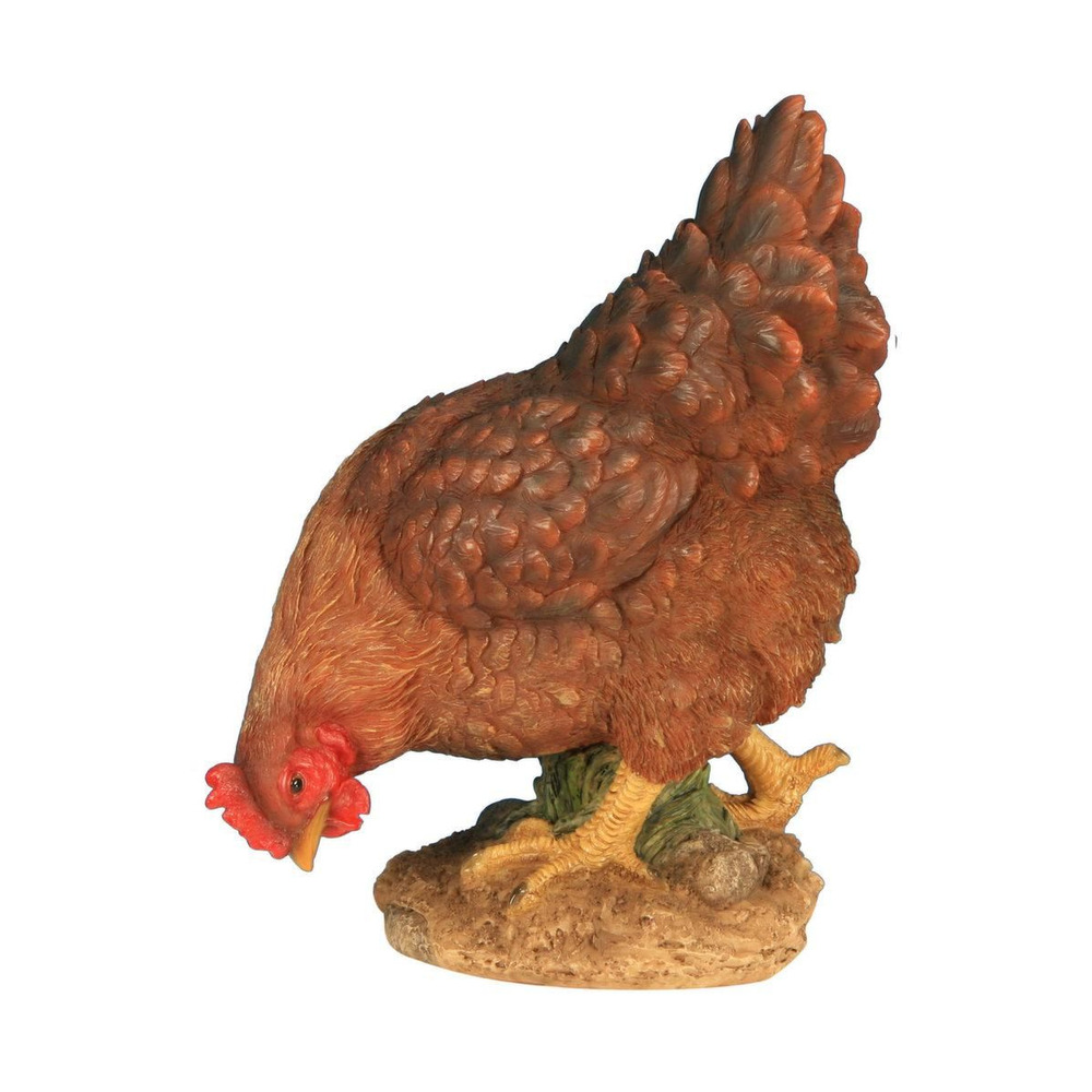 Poule en résine picorant 26 cm