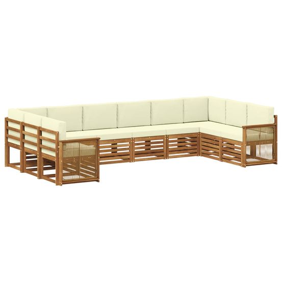 Ensemble de canapés d'extérieur 7 pc naturel et crème