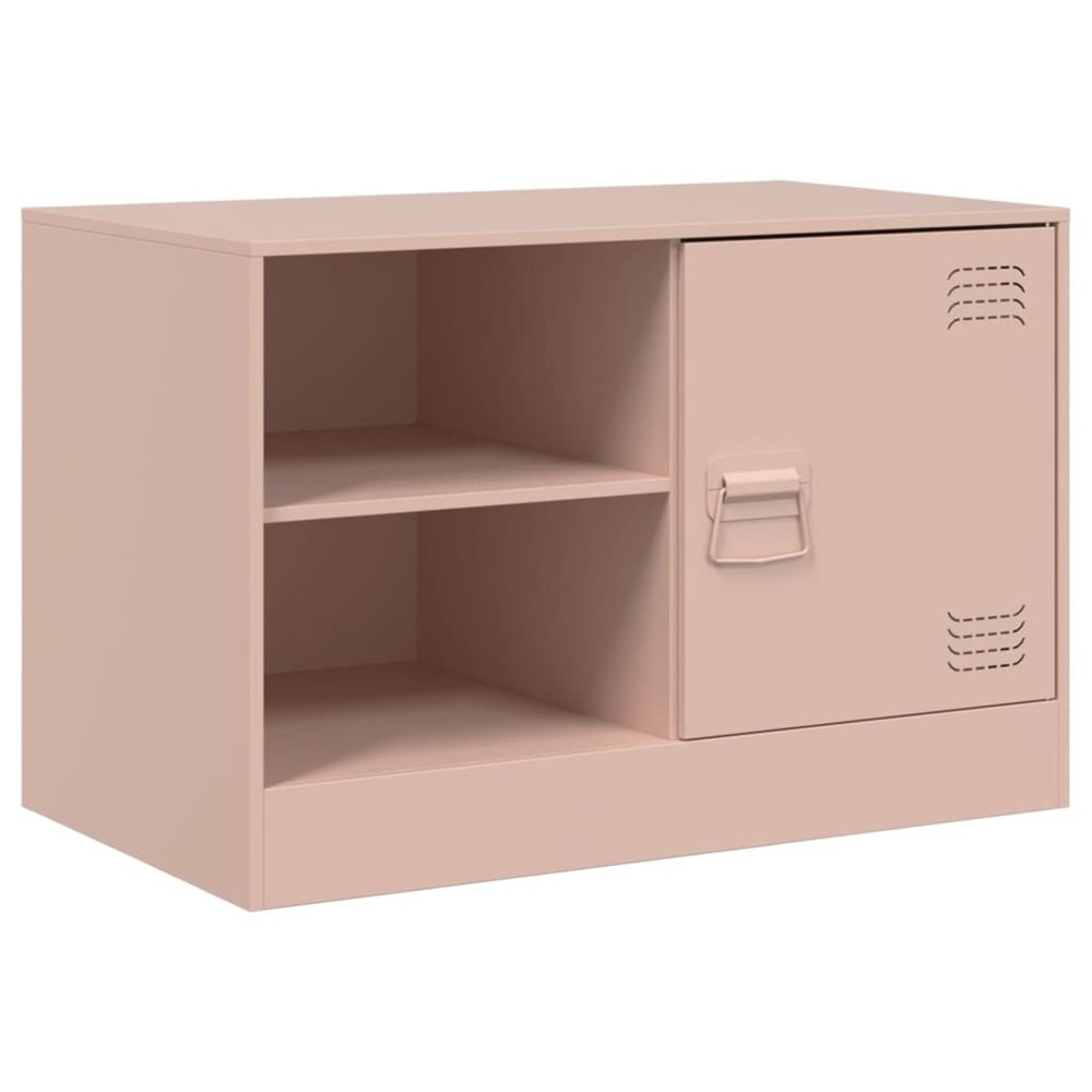 Meuble tv rose 67x39x44 cm acier